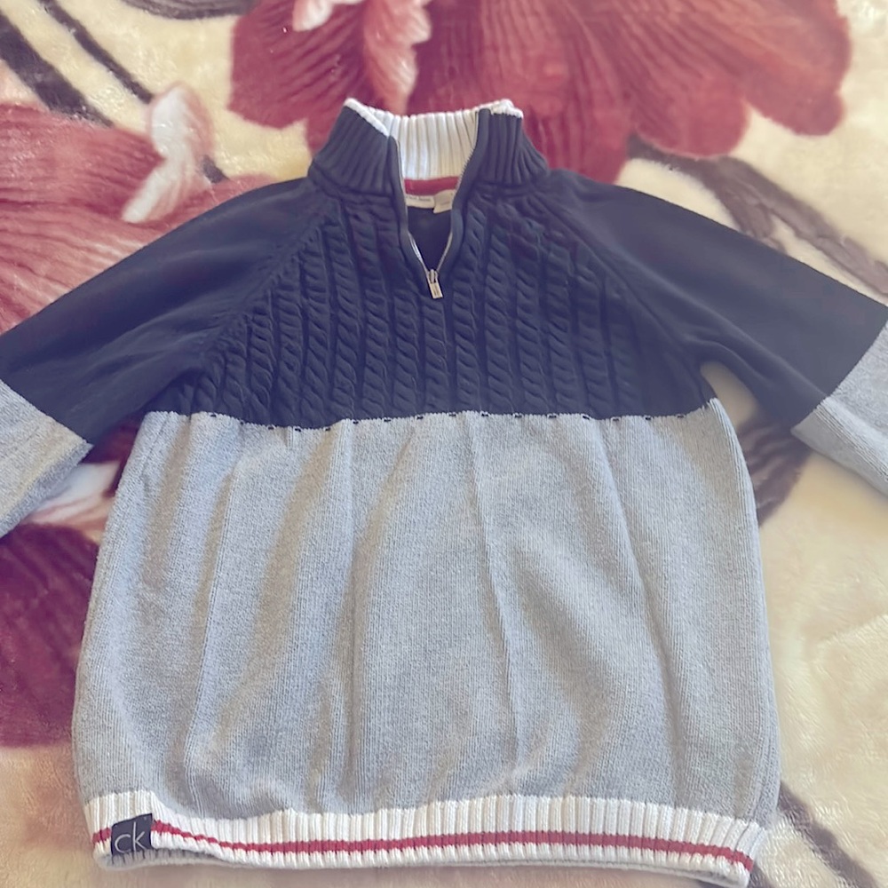 Boys sweater blue , red, gray